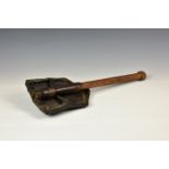 Guernsey German Occupation interest - Entrenching tool, German, with leather cradle.