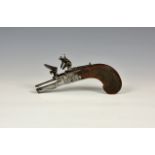 An early 19th century flintlock boxlock pistol, not signed, 1 5/8in. turn-off barrel, the frame