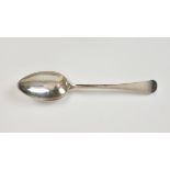 A George III Channel Islands silver Old English pattern dessert spoon, maker's mark GM, struck