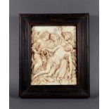 An Italian 18th / 19th century deeply carved ivory plaque of the Deposition of Christ, with the