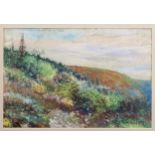 William John Caparne (British, 1856-1940), 'May flowers, the cliffs, Guernsey' pastel, signed