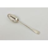 A rare Channel Islands silver Hanoverian pattern coffee spoon, makers' mark GH with crown above,