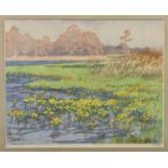 Helene Mass (German, 1871-1955), 'Spring Blossoms', woodcut in colours, signed lower right.