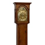 An 18th century Channel Islands oak longcase clock by Nicolas Blondel, the eight day bell strike