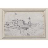 Robert Thomas Landells (British, 1833-1877), Southsea Castle, Portsmouth 1867 pencil sketch,