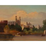 Daniel Turner (British, fl.1782-1820), Eton College from the Thames, oil on canvas, circa 1800, 8