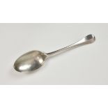 A rare Channel Islands silver Hanoverian pattern soup spoon, maker's mark IL struck once (possibly