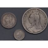 COINS : 1889 Great Britain silver crown,