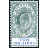 Gibraltar Stamps : 1903 2/- Green and Blue mounted mint