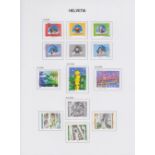 Switzerland stamps 2000 to 2009 fine used in Davo album including mini-sheets (not complete)