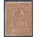 Sweden Stamps 1862 3 ore brown, average mint,