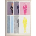 Princess Diana imperf colour trials of minisheets,