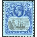 Acsension Stamps : 1924 2/- Grey Black and Blue lightly mounted mint SG 19