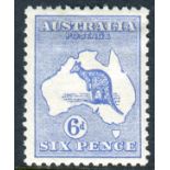 Australia Stamps : 1913 6d Ultramarine mounted mint SG 9