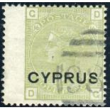 Cyprus Stamps : 1880 4d Sage Green fine used SG 4