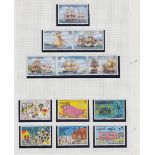 Antigua stamps 1975 to 1983 unmounted mint and fine used in blue album STC £563
