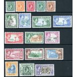 Jamaica Stamps : 1938 mounted mint set SG 121-133a