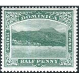 Dominica Stamps : 1907 1/2d Green Watermark Sideways and Reversed mounted mint SG 37x