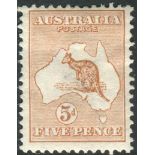 Australia Stamps : 1913 5d Chestnut mounted mint SG 8