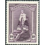 Australia Stamps : 198 10/- Dull Purple (thin rough ordinary paper) mounted mint SG177a