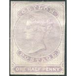 Ceylon Stamps : 1858 1/2d Dull Mauve mounted mint SG 17