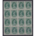 India Stamps 1937 9p unmounted mint block of 16 SG 249 total Cat £152