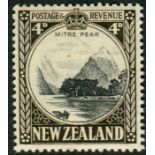 New Zealand Stamps : 1936 4d Black and Sepia line Perf 14 mounted mint