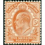 Cape of Good Hope STamps : 1903 5/- Brown-Orange mounted mint SG 78