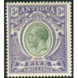 Antigua Stamps : 1913 5/- Grey Green and Violet mounted mint SG51