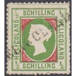 Heligoland 1/2 shilling used with straight line cancel a few short perfs