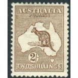 Australia Stamps : 1913 2/- Brown lightly mounted mint SG 12