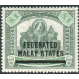 Malaya Stamps : Federated Malaya States 1900 $1 Green and Pale Green mounted mint SG 11