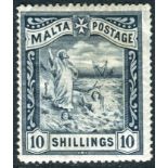 Malta Stamps : 1899 10/- Blue Black SG 35