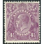 Australia Stamps : 1928 4 1/2d Violet perf 13.5 x 12.