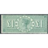 Great Britain Stamps : £1 Green mounted mint SG 212