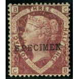 Great Britain Stamps : 1 1/2d Rose Red Plate 3 unmounted mint Over Printed SPECIMEN SG 51as