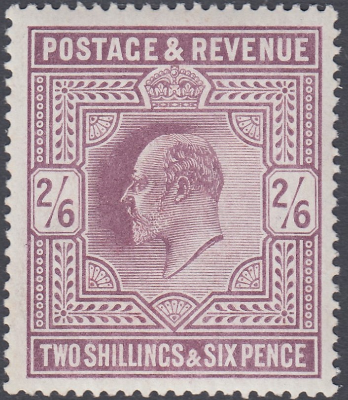 GREAT BRITAIN STAMPS : 1902 2/6 Dull Purple, superb unmounted mint,
