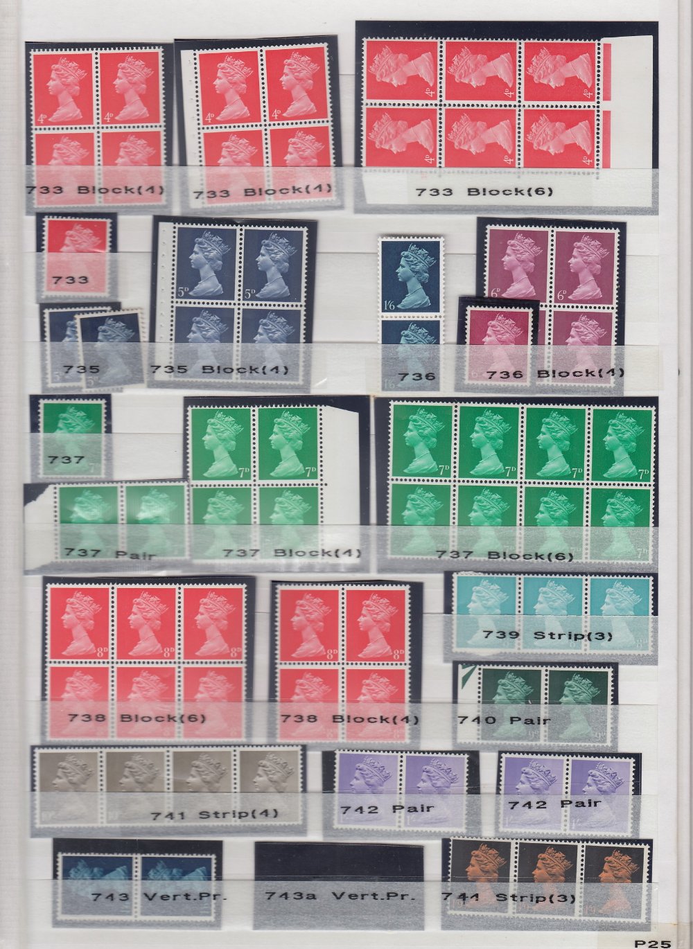 Great Britain Stamps mint and used in large stock book QV Penny reds through to modern QEII. - Image 4 of 4