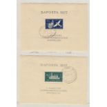 STAMPS DANZIG 1937 First National Philatelic Exhibition, pair of used miniature sheets,