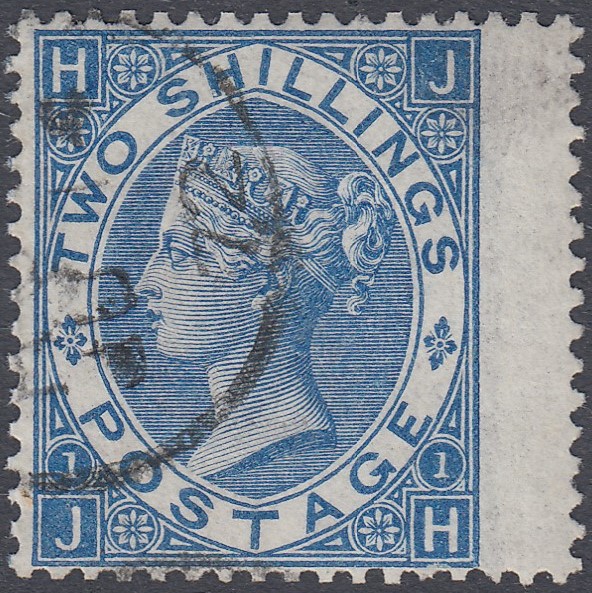 GREAT BRITAIN STAMPS : 1867 2/- Deep Blue lettered (JH),