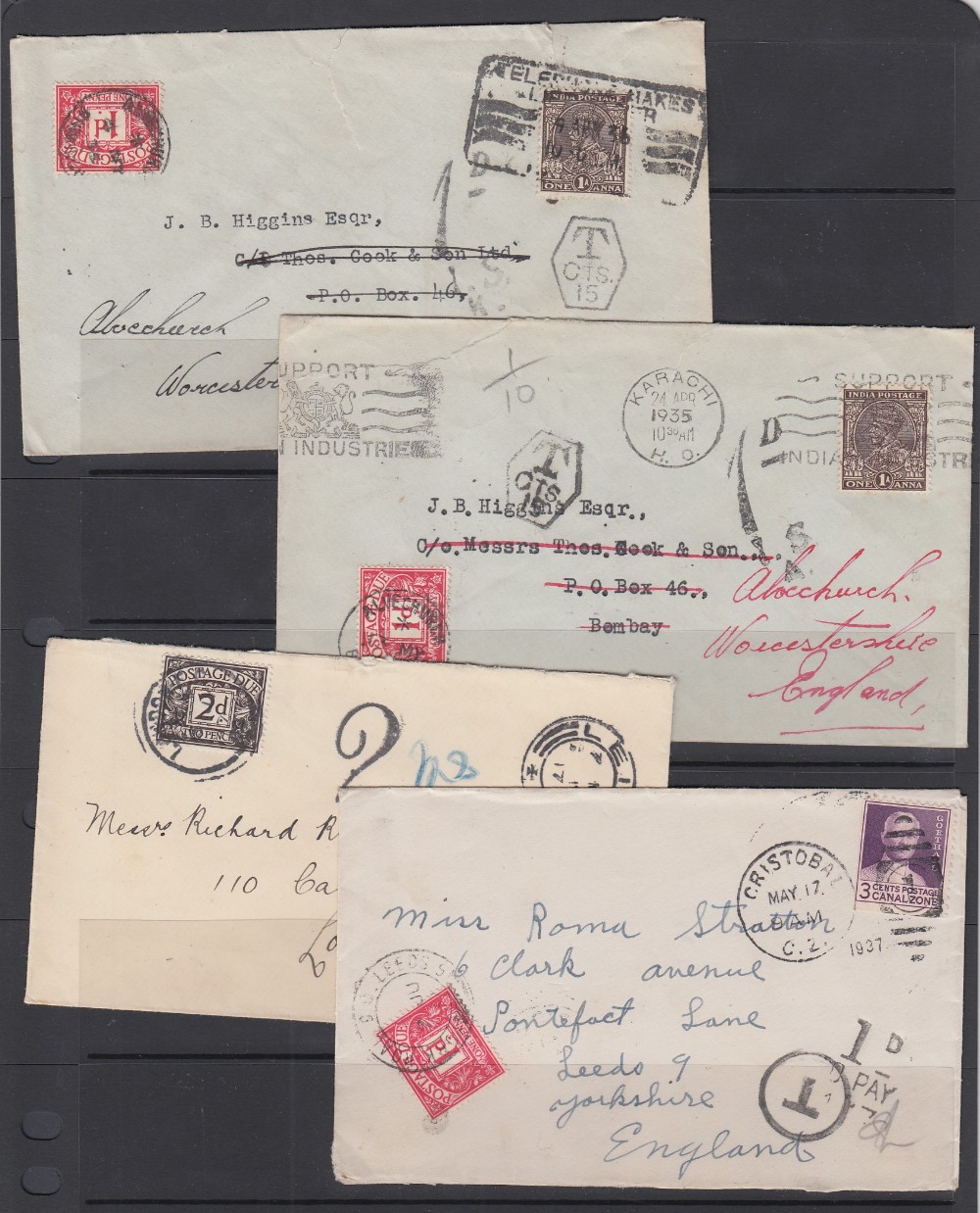 GREAT BRITIAN STAMPS : POSTAGE DUES, selection of 18 covers 1917-53, various instructional markings. - Image 3 of 6