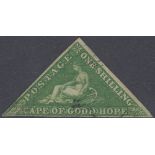 STAMPS : 1855 CAPE OF GOOD HOPE 1/- Bright Yellow Green,
