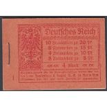 STAMPS 1920 Germania complete 4 Mark booklet in superb condition, SG SB13 (Michel MH 13A).