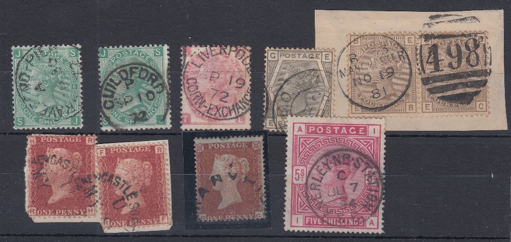 GREAT BRITAIN STAMPS : QV used selection on stock card, including Penny Reds with CDS/Town cancels, - Image 2 of 2