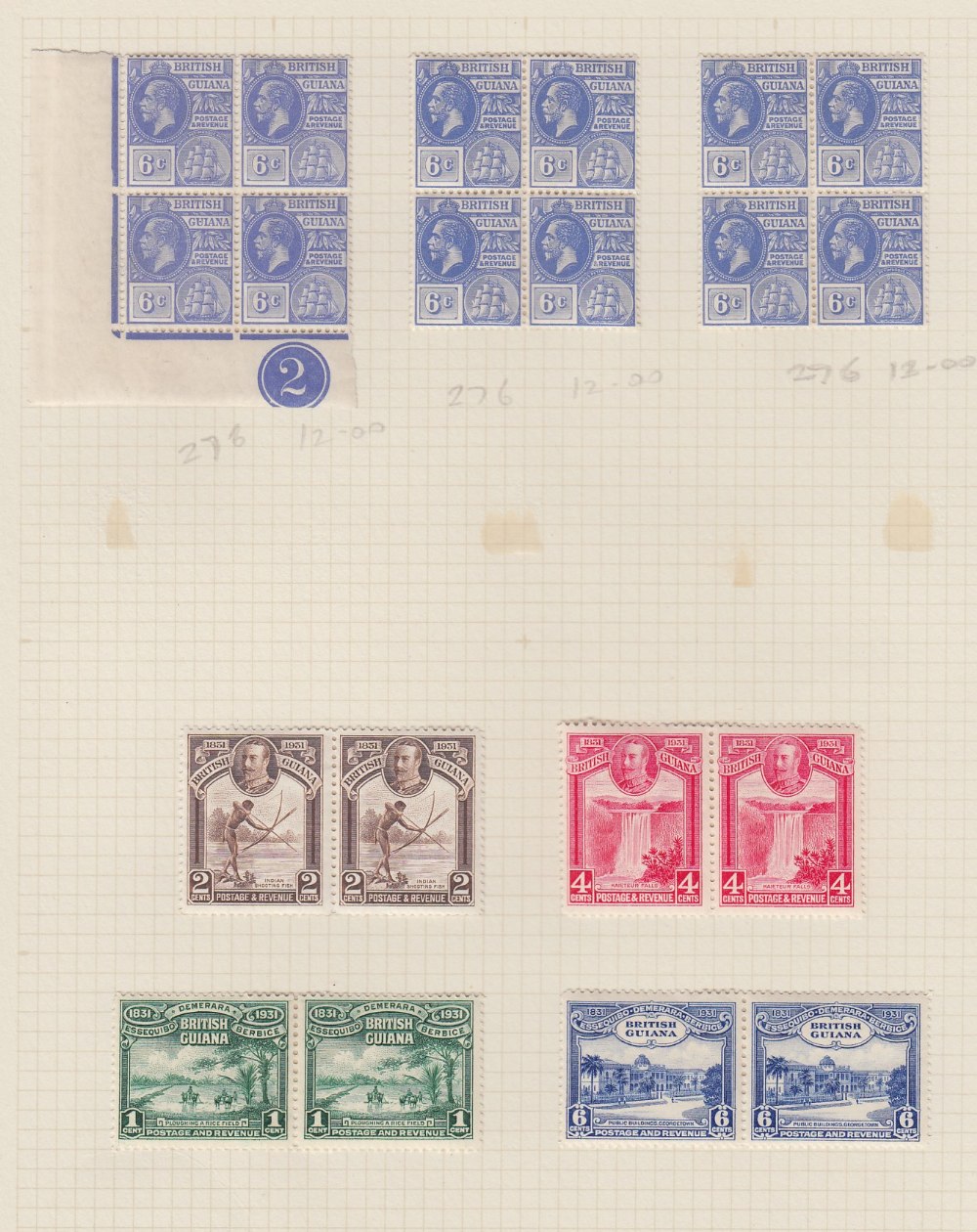 STAMPS BRITISH GUIANA 1900 to 1931 remainders mint collection on 7 pages, - Image 2 of 5