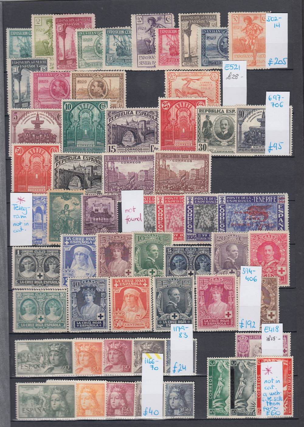 STAMPS SPAIN Ex-dealers accumulation with many useful sets mint and used, part sheets mint, - Image 3 of 4