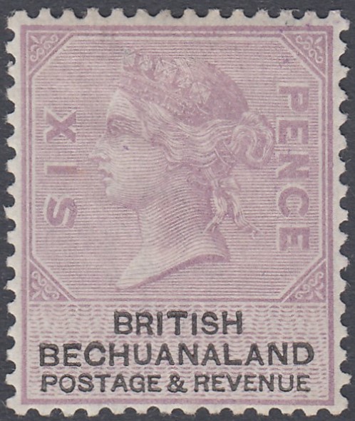 STAMPS BECHUANALAND 1888 6d Lilac and Black,