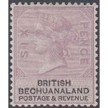 STAMPS BECHUANALAND 1888 6d Lilac and Black,