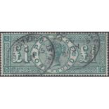 GREAT BRITAIN STAMPS : 1891 £1 Green lettered DC, very fine used, deep colour,