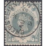 GREAT BRITAIN STAMPS : 1887 1/- Dull Green, very fine used,